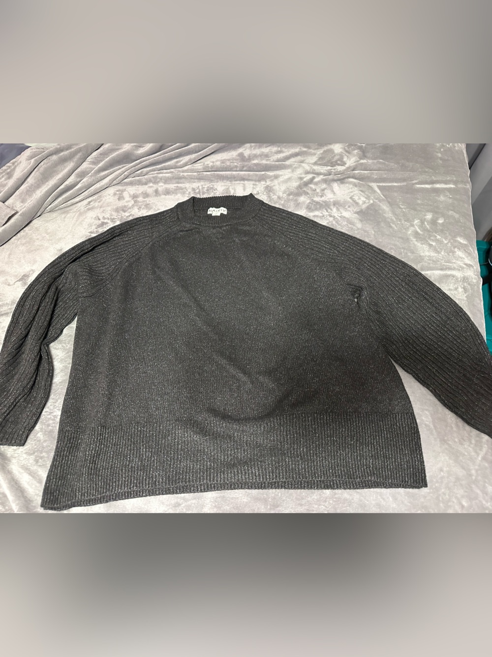 Ava & Viv Black Women's Ribbed Crewneck Sweater DARK GREEN